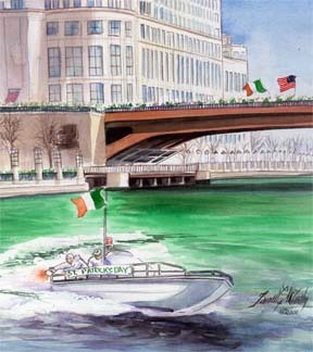 Dyeing the River Green